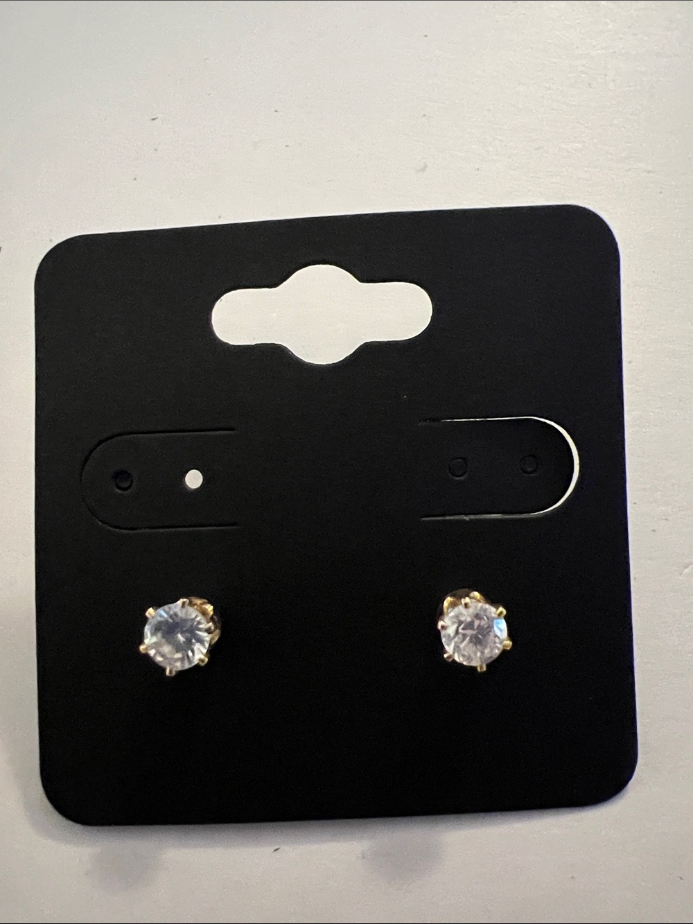 Gold-Tone Clear Stone Stud Earrings